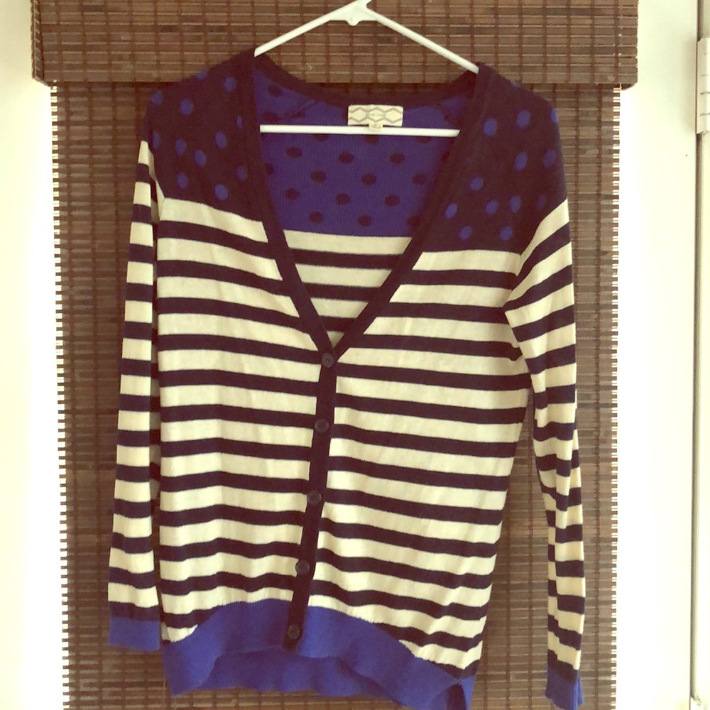 Navy and Tan Cardigan